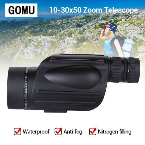 GOMU 10-30X50 Zoom Telescope Rangefinder fit Birdwatching Hunting Travel Concert