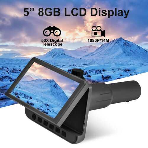 50x 5.0 inch LCD Digital Telescope 1080P/14M Monoculars Binoculars + 8GB Card