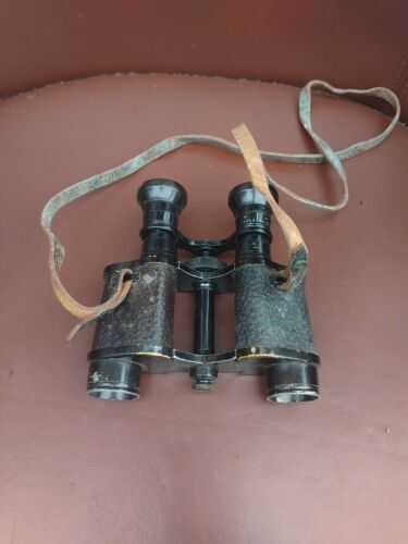 Curious Antique 8x28 Binoculars, Leather Case, Early 20th Century, Good optics