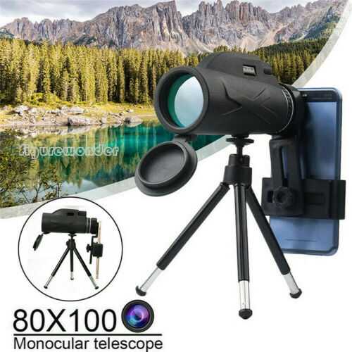 HD Monocular Telescope and Quick Smartphone Holder BAK4 Prism for Bird Watching