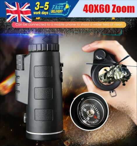 Telescope Monocular 40X60 Zoom Monocular Binoculars Weak Night Vision Waterproof