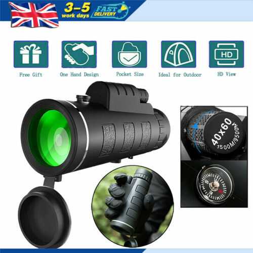 Monocular Telescope Compact Portable Monoculars Scope with Phone Clip Tripod