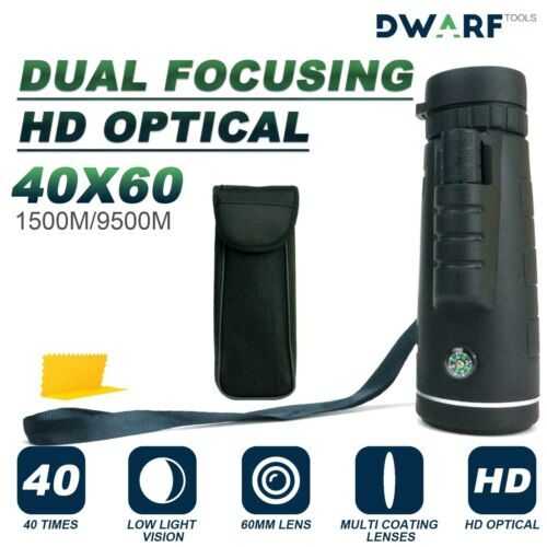 Monocular DayandNight Vision BAK 4 PRISM Telescope UK Outdoor HD Optics Zoom 40X60