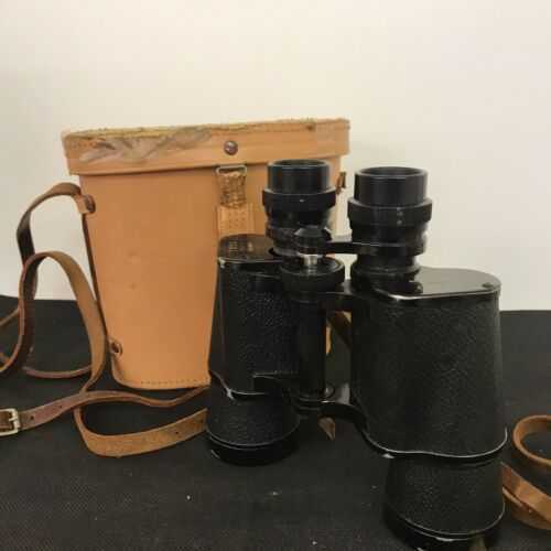 Vintage HACO Hard Coated Optics 7 x 50 Field 7.1 Binoculars Leather Case Japan