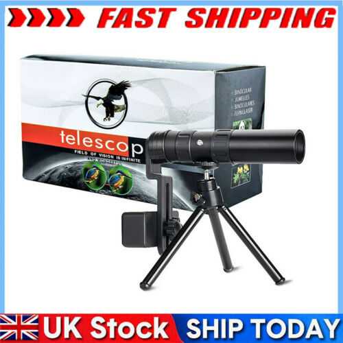 4k 10-300x40mm Super Telephoto Zoom Monocular Telescope With Tripod and Clip UK