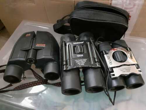 3 Small Binoculars Acuter, Tasco And Practica