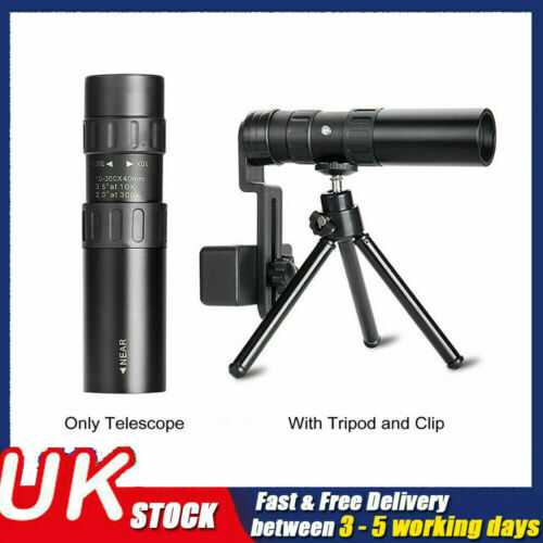 2021 4K 10-300X40mm Super Telephoto Zoom Monocular Telescope HD Portable NEW UK