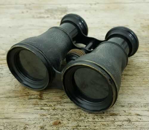 Pair of Vintage 11.5 cm Brass and Leather Lumiere Paris Opera Glasses Binoculars