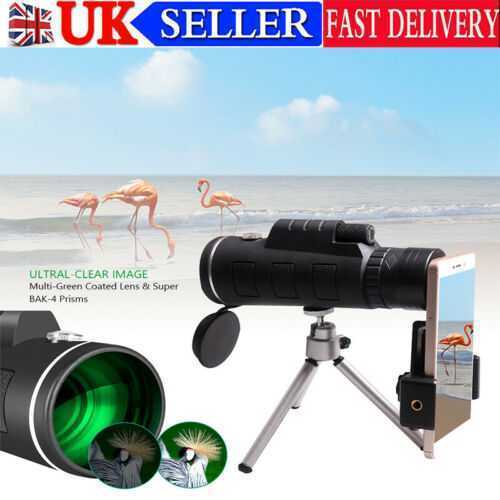 50X60 Zoom HD Lens Monocular Telescope Day/Night Vision+ Clip+Tripod+Compass MT