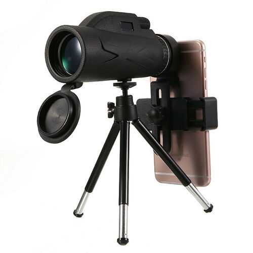 80x100 Optical Monocular Telescope Caming Hiking +Mobile Phone Clip + Tripod UK