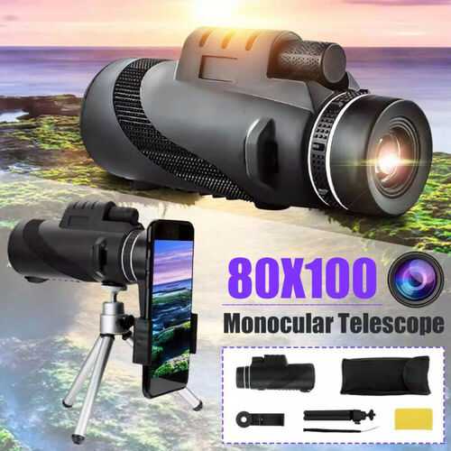 Portable 80X100 HD Zoom Tripod Day/Night Vision Monocular Telescope Travel UK