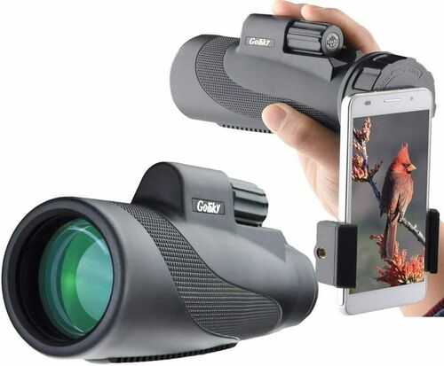 Gosky Titan 12X50 High Power Prism Monocular and Quick Smartphone Holder Black