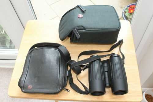 LEICA 10 X 42 BA TRINOVID BINOCULARS AND GENUINE CASE + ANOTHER NEW. V GOOD COND