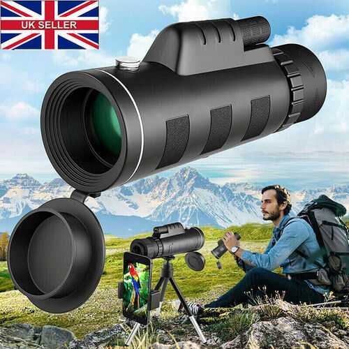 40X60 HD Monocular Starscope Phone Camera Zoom Lense Tripod Holder Telescope UK