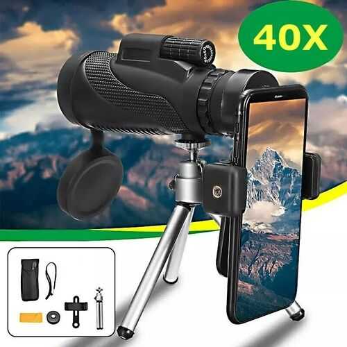 Monocular HD Zoom BK4 Telescope Night Vision Tripod For Mobile Phone 40x60 9500m