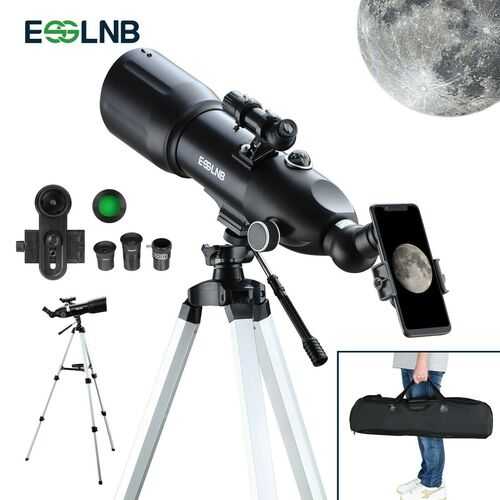 80mm Len Telescope W/ Mobile Holder Carry Bag High Tripod 133X for Moon Watching