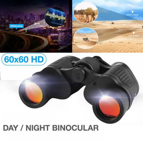 60x60 DayandNight Waterproof HD Compact Zoom Binoculars Wide Field of View Coated