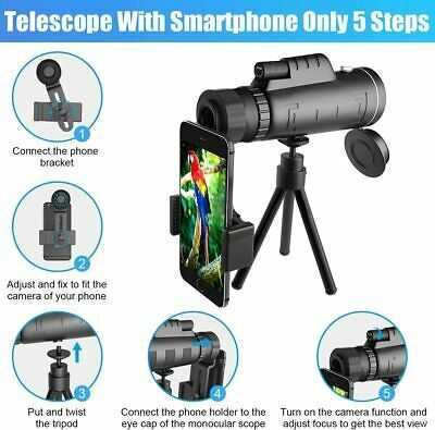 HD Monocular Starscope Phone Camera Zoom Lense 40X60 Tripod Holder Telescopee