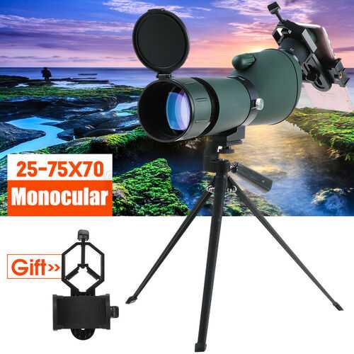 25-75X70 Angled Zoom Spotting Scope Monocular Telescope BAK4 Waterproof +Bracket