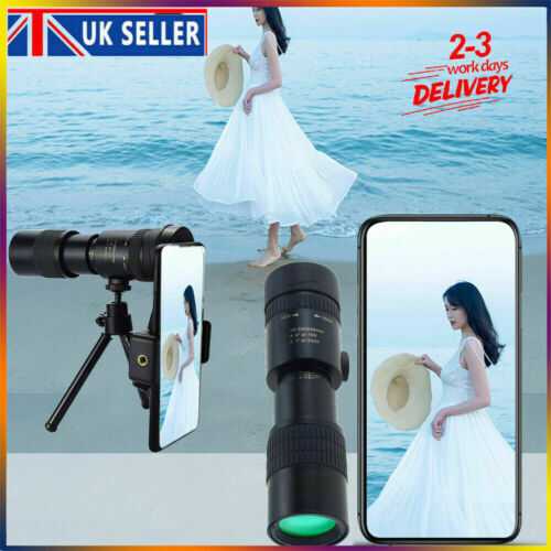 Monocular 4K 10-300X40mm Portable Super Telephoto Zoom Monocular Telescope HD UK