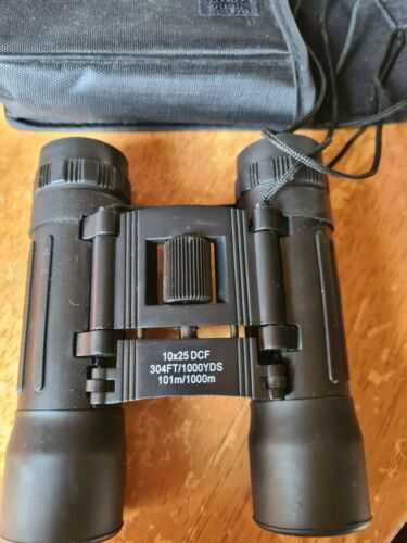 Compact Pocket Binoculars And Case 10 X25 Dcf Rose Tinted Lenses