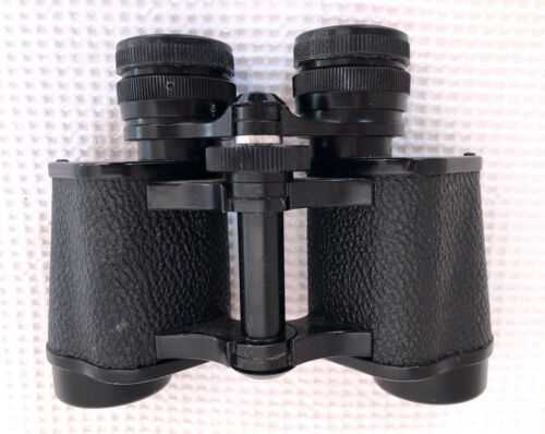 Vintage Binoculars Ellgee Cadet 8 x 30 Mid-Size Plus Brown Leather Case Military