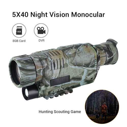 BOBLOV 5x40 Digital Night Vision Monocular 8GB DVR Playback Function Fit Hunt