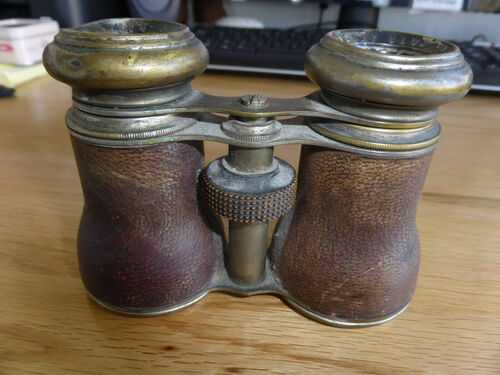 ANTIQUE LE PARIS JOCKEY CLUB BRASS BINOCULARS