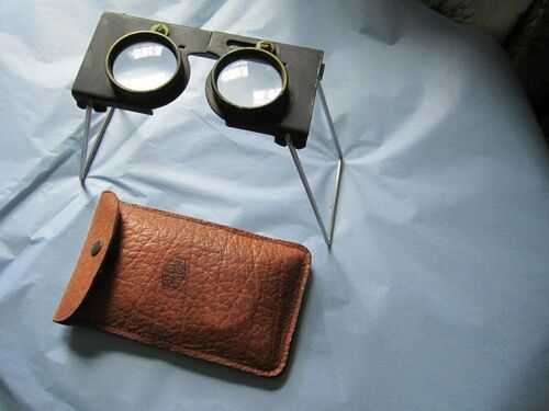 Casella Of London FOLDABLE STEREOSCOPE  WITH LEATHER CASE BY Vintage