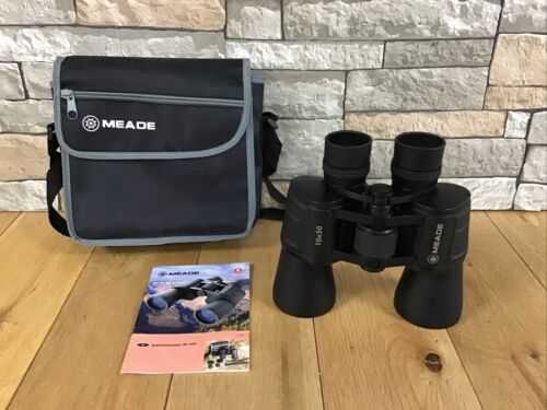 Meade 10x50 Black Binoculars With Case and Instructions