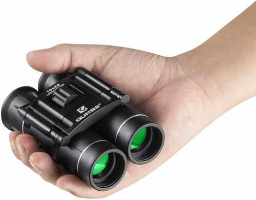 QUNSE Mini Pocket Binoculars, 10x25 Compact Folding Binoculars Telescope